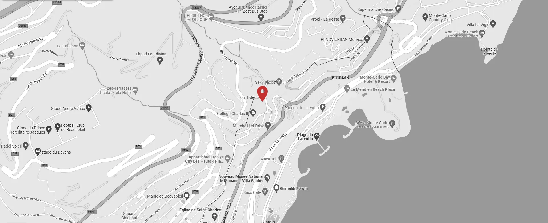 Solution 4 Event location map, Tour Odéon, Monaco